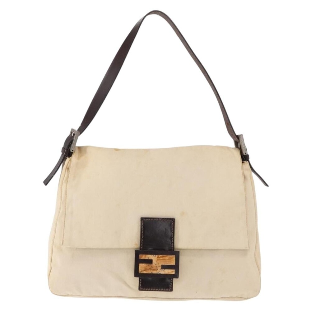 Fendi Mamma Baguette Shoulder Bag Beige